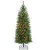 4.5 Ft. Pre-lit Kingswood Fir Pencil Artificial Christmas Tree, Multicolor Lights -Christmas Designers Store 28904 KW7 313 45