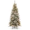 7.5 Ft. Pre-Lit Snowy Mountain Pine Slim Hinged Artificial Christmas Tree, Clear Lights -Christmas Designers Store 28904 SMT 304 75