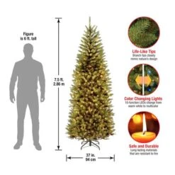 7.5 Ft. Pre-lit PowerConnect™ Kingswood Fir Slim Artificial Christmas Tree, Dual Color® LED Lights 14 7.5 Ft. Pre-lit PowerConnect™ Kingswood Fir Slim Artificial Christmas Tree, Dual Color® LED Lights -Christmas Designers Store D040019S 15