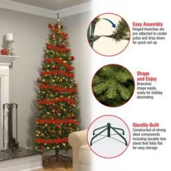 7.5 Ft. Pre-lit PowerConnect™ Kingswood Fir Slim Artificial Christmas Tree, Dual Color® LED Lights 15 7.5 Ft. Pre-lit PowerConnect™ Kingswood Fir Slim Artificial Christmas Tree, Dual Color® LED Lights -Christmas Designers Store D040019S 16