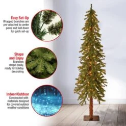 6 Ft. Pre-Lit Hickory Cedar Artificial Christmas Tree, Clear Lights -Christmas Designers Store D040091S 15
