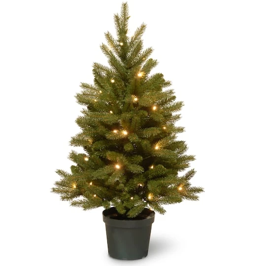 4 Ft. Pre-Lit Feel Real® Jersey Fraser Fir Artificial Christmas Tree In Growers Pot, Warm White LED Lights 3 4 Ft. Pre-Lit Feel Real® Jersey Fraser Fir Artificial Christmas Tree In Growers Pot, Warm White LED Lights
