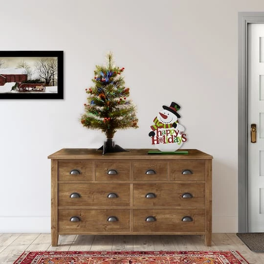 2ft. Fiber Optic Color Changing Ice Crestwood Artificial Christmas Tree With Silver Bristle 5 2ft. Fiber Optic Color Changing Ice Crestwood Artificial Christmas Tree With Silver Bristle - Image 3