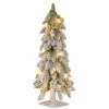 2ft. Pre-Lit Snowy Downswept Forestree With Metal Plate, Clear Lights 2 2ft. Pre-Lit Snowy Downswept Forestree With Metal Plate, Clear Lights -Christmas Designers Store D206324S 1