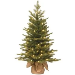 3ft. Pre-Lit Feel Real® Nordic Spruce Artificial Christmas Tree In Burlap Base, Clear Lights -Christmas Designers Store D206340S 1 1