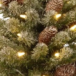 2ft. Snowy Concolor Fir Small Artificial Christmas Tree In Burlap With Snowy Cones, Warm White LED Lights 10 2ft. Snowy Concolor Fir Small Artificial Christmas Tree In Burlap With Snowy Cones, Warm White LED Lights -Christmas Designers Store D206344S 3