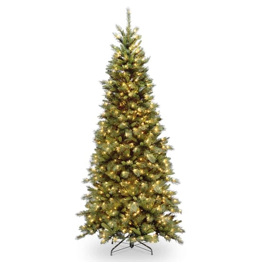6.5ft. Pre-Lit Tiffany Fir Slim Tree, Clear Lights 3 6.5ft. Pre-Lit Tiffany Fir Slim Tree, Clear Lights