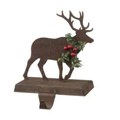Glitzhome® 6.5" Reindeer Stocking Holder -Christmas Designers Store D231666S 1