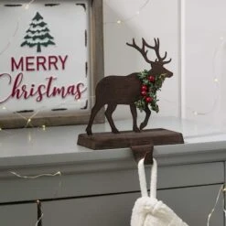 Glitzhome® 6.5" Reindeer Stocking Holder -Christmas Designers Store D231666S 3