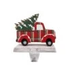 Glitzhome® 6" Red Truck & Tree Stocking Holder 2 Glitzhome® 6" Red Truck & Tree Stocking Holder -Christmas Designers Store D231676S 1