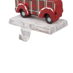Glitzhome® 6" Red Truck & Tree Stocking Holder 14 Glitzhome® 6" Red Truck & Tree Stocking Holder -Christmas Designers Store D231676S 5