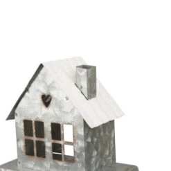 Glitzhome® 6" Galvanized House Stocking Holder -Christmas Designers Store D231677S 5