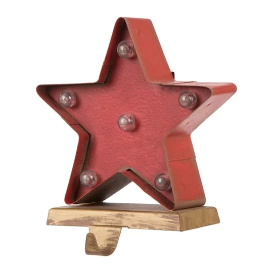 Glitzhome® 7.5" Marquee LED Star Stocking Holder 6 Glitzhome® 7.5" Marquee LED Star Stocking Holder - Image 4