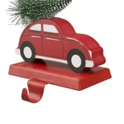 Glitzhome® 6" Red Car & Truck Stocking Holder Set -Christmas Designers Store D231694S 4