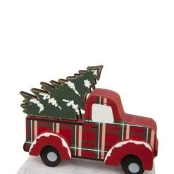 Glitzhome® 6" Red Car & Truck Stocking Holder Set -Christmas Designers Store D231694S 6