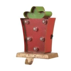 Glitzhome® LED Tree & Gift Box Stocking Holder Set 14 Glitzhome® LED Tree & Gift Box Stocking Holder Set -Christmas Designers Store D231701S 3