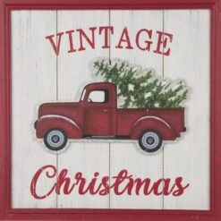 Glitzhome® 18" Wooden Truck Wall Décor -Christmas Designers Store D231746S 5
