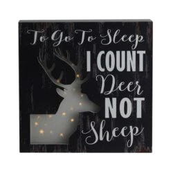 Northlight LED Lighted Fiber Optic Deer "To Go To Sleep I Count Deer Not Sheep" Wall Art Decoration