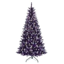 6.5ft. Pre-Lit Fashion Purple Artificial Christmas Tree, Clear Lights -Christmas Designers Store D248372S 20 1