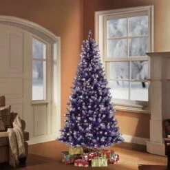 6.5ft. Pre-Lit Fashion Purple Artificial Christmas Tree, Clear Lights -Christmas Designers Store D248372S 21