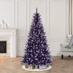 6.5ft. Pre-Lit Fashion Purple Artificial Christmas Tree, Clear Lights -Christmas Designers Store D248372S 26