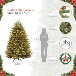 7.5ft. Pre-Lit Canadian Balsam Fir Artificial Christmas Tree, Clear LED Lights -Christmas Designers Store D248447S 8