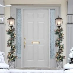 7ft. Lamp Post With Pre-Lit Decorated Garland -Christmas Designers Store D248467S 25