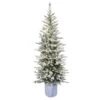 6ft. Pre-Lit Flocked Arctic Fir Pencil Artificial Christmas Tree, Warm White LED Lights 2 6ft. Pre-Lit Flocked Arctic Fir Pencil Artificial Christmas Tree, Warm White LED Lights -Christmas Designers Store D248515S 20