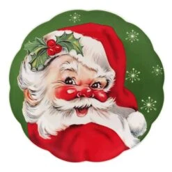 Christmas Vintage Scalloped Plates Set -Christmas Designers Store D250179S 3
