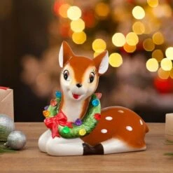 10.5" Reindeer Lit Nostalgic Ceramic Figure -Christmas Designers Store D250264S 2