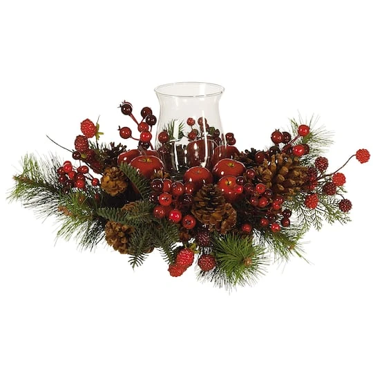 16" Holiday Candelabrum Artificial Arrangement 3 16" Holiday Candelabrum Artificial Arrangement