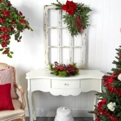 16" Holiday Candelabrum Artificial Arrangement 15 16" Holiday Candelabrum Artificial Arrangement -Christmas Designers Store D251234S 16