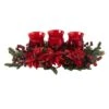 Poinsettia & Berry Triple Candelabrum Artificial Arrangement -Christmas Designers Store D251236S 11