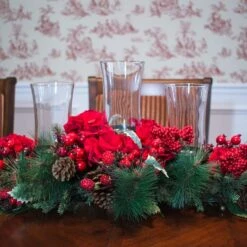 13" Hydrangea Holiday Candelabrum Artificial Arrangement -Christmas Designers Store D251237S 12