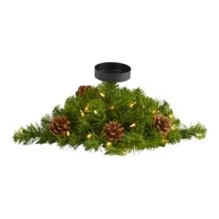 16” Christmas Pine Candelabrum & Pinecones With Lights 9 16” Christmas Pine Candelabrum & Pinecones With Lights -Christmas Designers Store D251240S 1 1