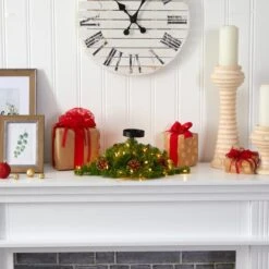 16” Christmas Pine Candelabrum & Pinecones With Lights 12 16” Christmas Pine Candelabrum & Pinecones With Lights -Christmas Designers Store D251240S 4