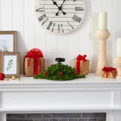 16” Christmas Pine Candelabrum & Pinecones With Lights 13 16” Christmas Pine Candelabrum & Pinecones With Lights -Christmas Designers Store D251240S 5