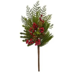 26β Mixed Pine, Pinecone & Berry Artificial Plant Set