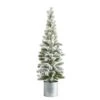 3ft. Unlit Flocked Pine Artificial Christmas Tree In Tin Planter 1 3ft. Unlit Flocked Pine Artificial Christmas Tree In Tin Planter -Christmas Designers Store D251272S 1