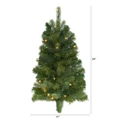 2ft. Pre-Lit Flat Back Wall Hanging Artificial Christmas Tree, Clear LED Lights 10 2ft. Pre-Lit Flat Back Wall Hanging Artificial Christmas Tree, Clear LED Lights -Christmas Designers Store D251276S 2