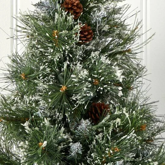 3ft. Pre-Lit Frosted Artificial Christmas Tree With Pinecones, Clear Lights 8 3ft. Pre-Lit Frosted Artificial Christmas Tree With Pinecones, Clear Lights - Image 6