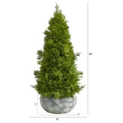 18" Unlit Cypress Cone Artificial Christmas Tree In Decorative Planter -Christmas Designers Store D251285S 2