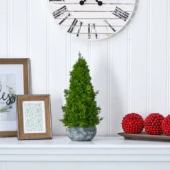 18" Unlit Cypress Cone Artificial Christmas Tree In Decorative Planter -Christmas Designers Store D251285S 3