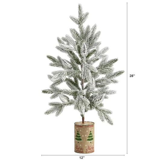 2.5ft. Unlit Flocked Christmas Artificial Christmas Tree 5 2.5ft. Unlit Flocked Christmas Artificial Christmas Tree - Image 3