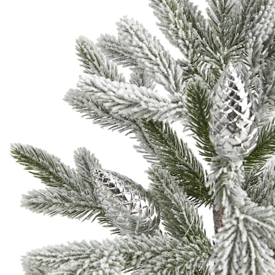 2.5ft. Unlit Flocked Christmas Artificial Christmas Tree 6 2.5ft. Unlit Flocked Christmas Artificial Christmas Tree - Image 4