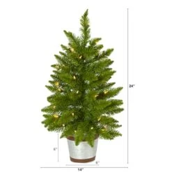 2ft. Pre-Lit Providence Pine Artificial Christmas Tree, Warm White Lights 10 2ft. Pre-Lit Providence Pine Artificial Christmas Tree, Warm White Lights -Christmas Designers Store D251301S 2