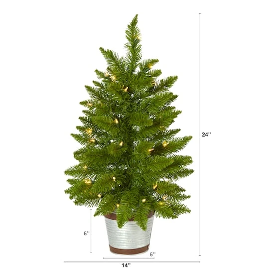 2ft. Pre-Lit Providence Pine Artificial Christmas Tree, Warm White Lights 5 2ft. Pre-Lit Providence Pine Artificial Christmas Tree, Warm White Lights - Image 3