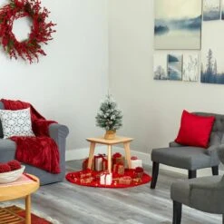 2ft. Pre-Lit Flocked Pinecones & Berries Artificial Christmas Tree With Clear LED Lights -Christmas Designers Store D251303S 7