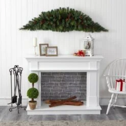 6ft. Pre-Lit Berry & Pinecone Artificial Christmas Swag 13 6ft. Pre-Lit Berry & Pinecone Artificial Christmas Swag -Christmas Designers Store D251355S 5