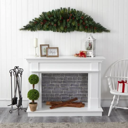 6ft. Pre-Lit Berry & Pinecone Artificial Christmas Swag 8 6ft. Pre-Lit Berry & Pinecone Artificial Christmas Swag - Image 6